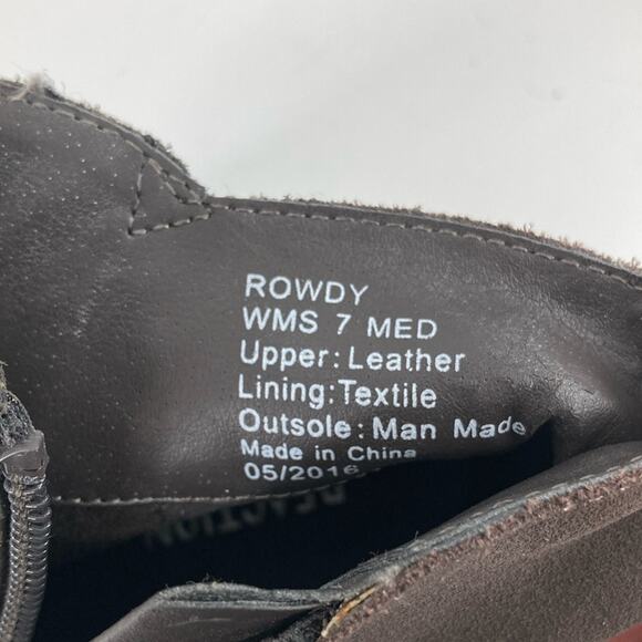 Reaction Kenneth Cole Womens Rowdy Gray Suede Fringed Ankle Boots Size 7 - Picture 4 of 10